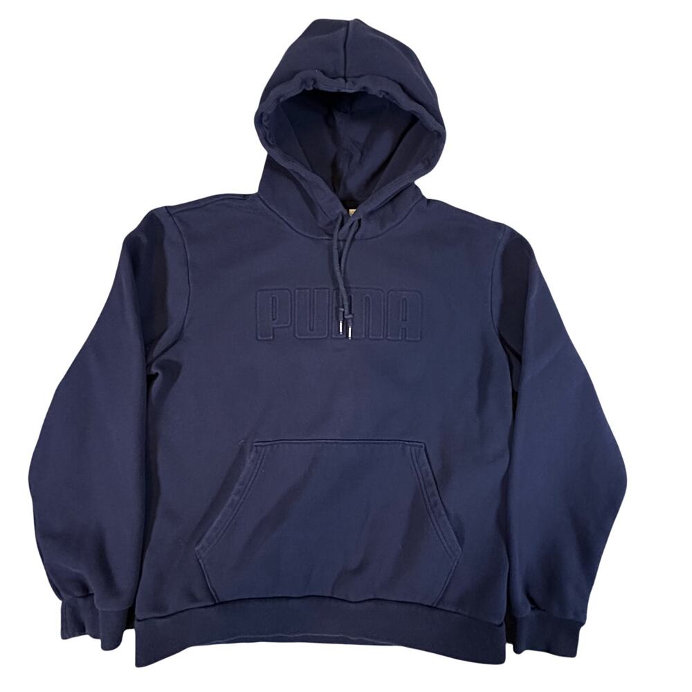 Puma Raised Logo‎ Hoodie Size L Blue